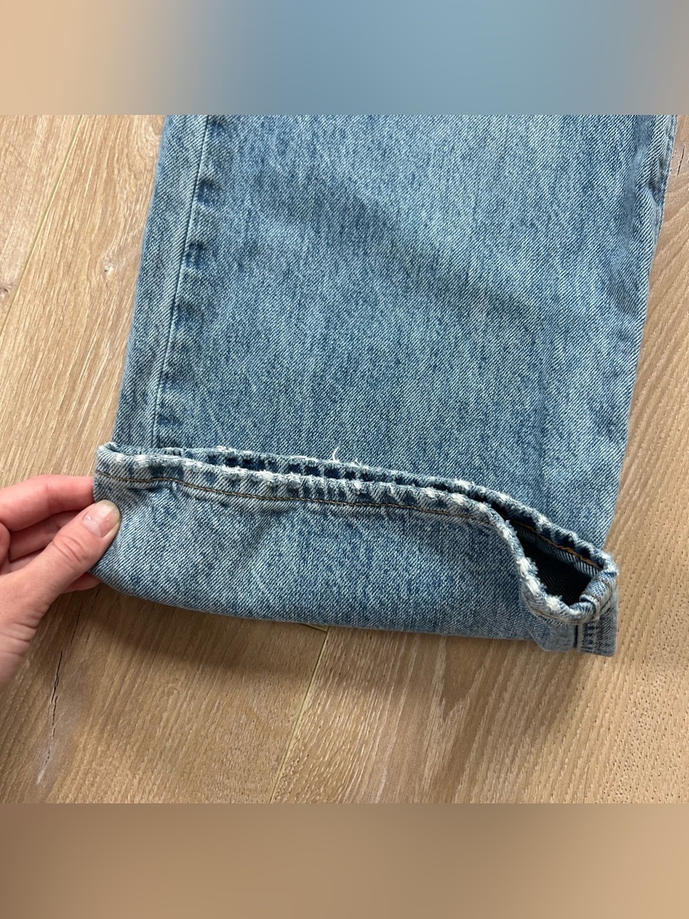 Aritzia Denim Forum The Farrah Hi-Rise Wide Leg Jean 30L Blue Denim Size 26 - Picture 15 of 15
